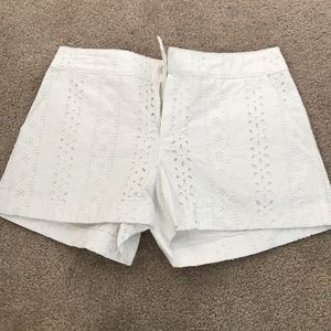 Francesca’s White Embroidered Shorts